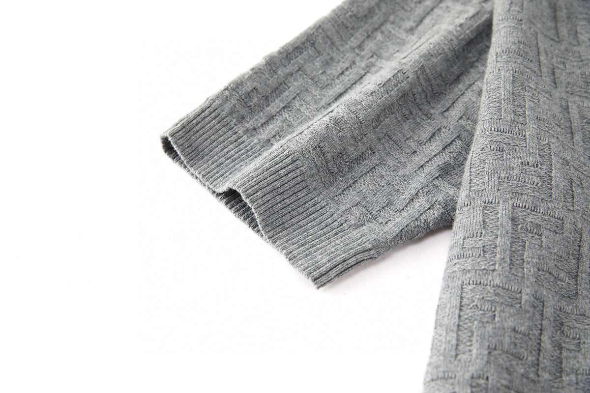 Fendi FF Cotton Tricot Polo Shirt "Gray"