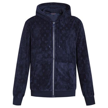 Louis Vuitton Monogram French Terry Zip-Through Hoodie "Dark Navy"