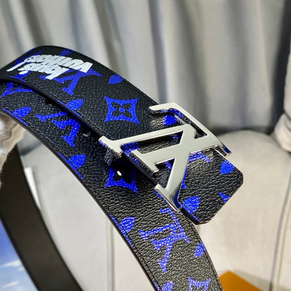Louis Vuitton LV Initiales Reversible Belt "Monogram Blue" and "Black"