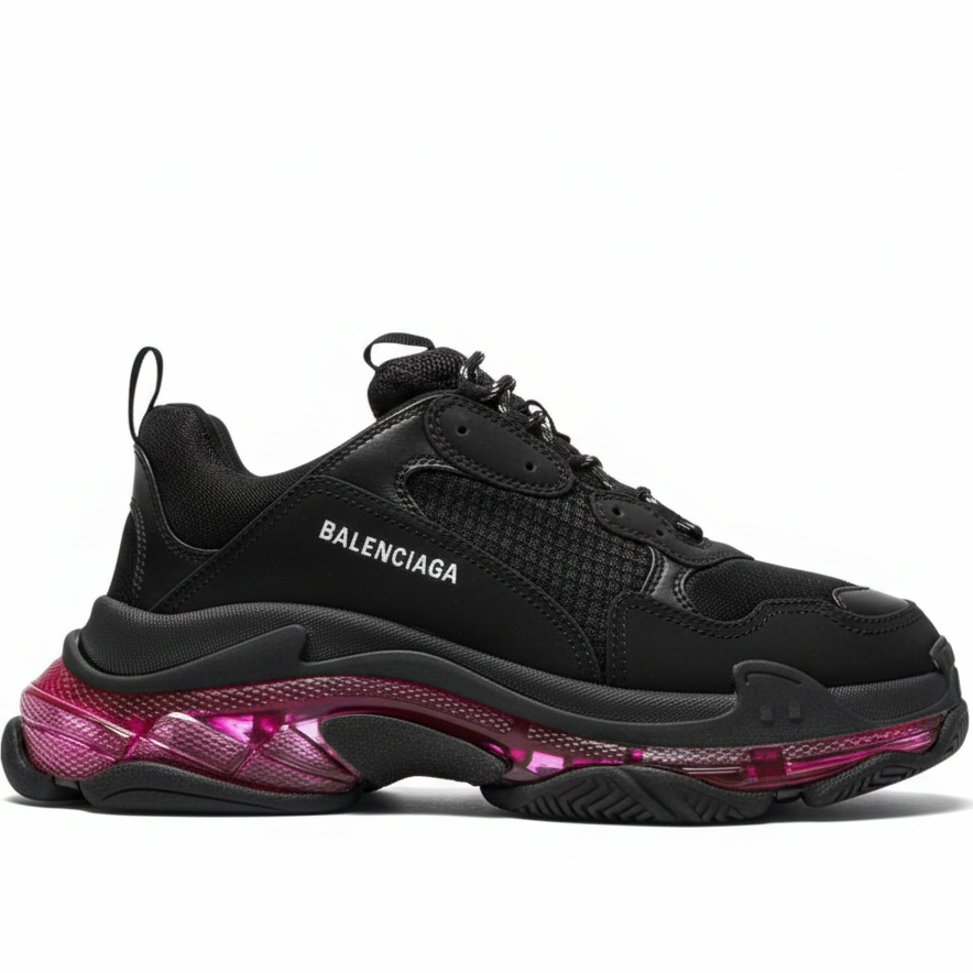 Balenciaga Triple S "Transparent Sole Neon Pink"