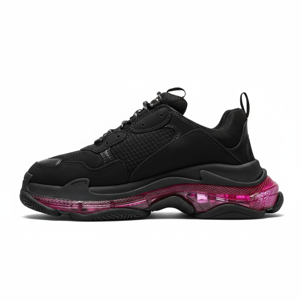 Balenciaga Triple S "Transparent Sole Neon Pink"