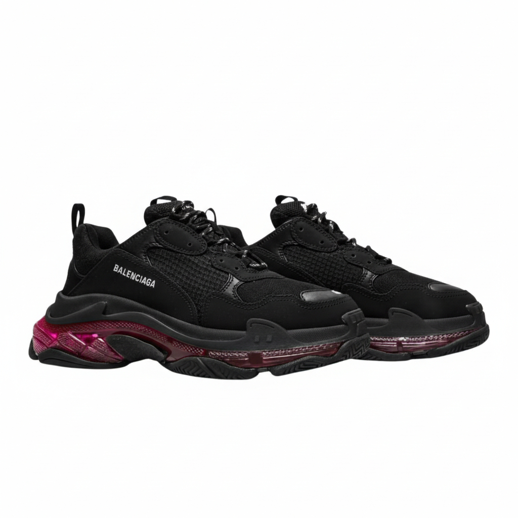 Balenciaga Triple S "Transparent Sole Neon Pink"