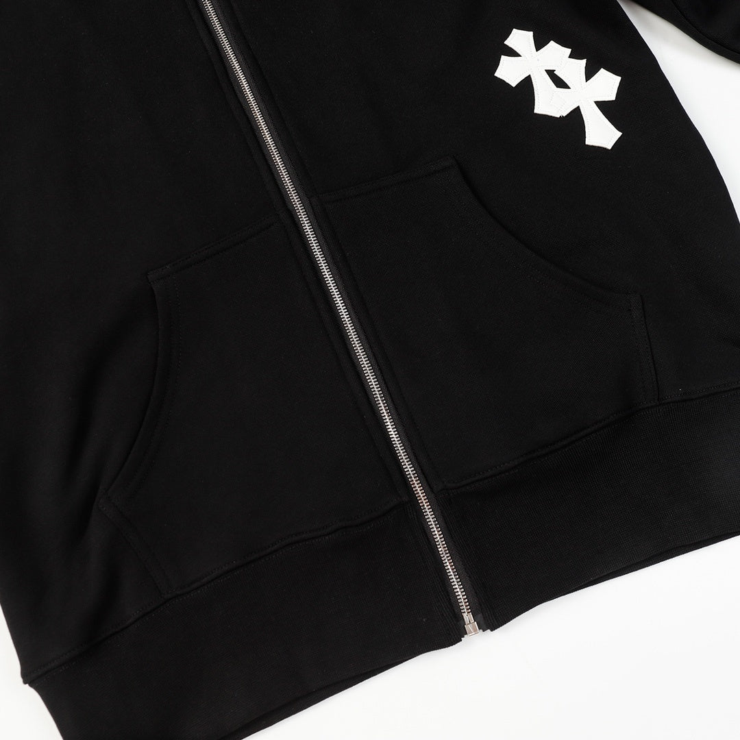 Chrome Hearts Zip-Up Hoodie "Black-White"