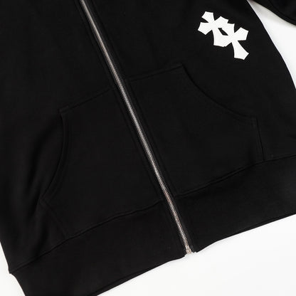 Chrome Hearts Zip-Up Hoodie "Black-White"