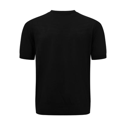 Prada Embroidered Logo Wool T-Shirt "Black"
