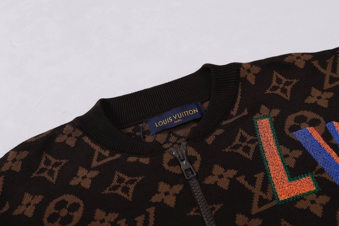 NBA x Louis Vuitton Sweater Bomber Jacket "Brown"