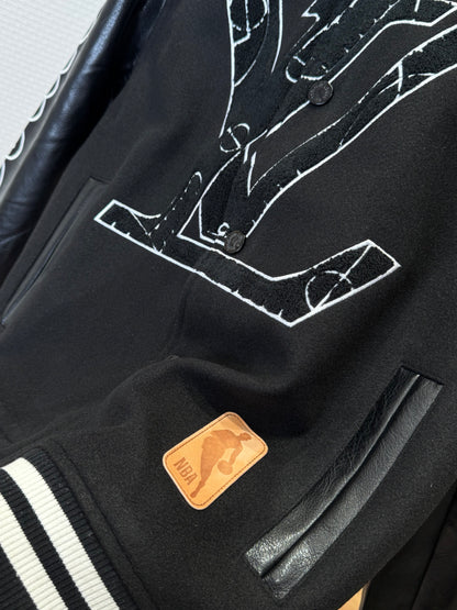 NBA x Louis Vuitton Leather Basketball Jacket "Black"