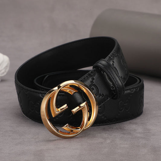 Gucci Leather Belt "Black-Gold"