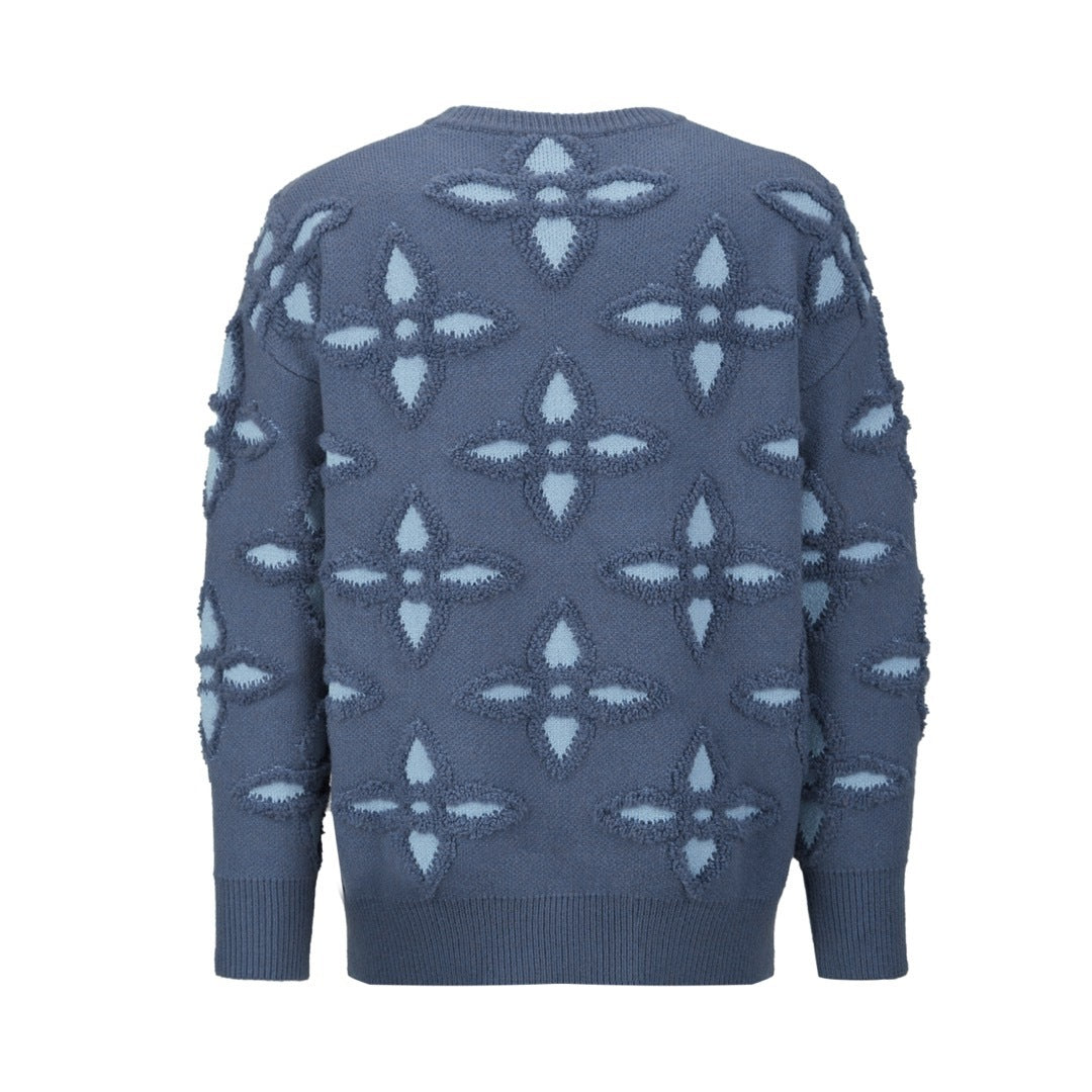 Louis Vuitton Textured Cotton Crewneck "Indigo"