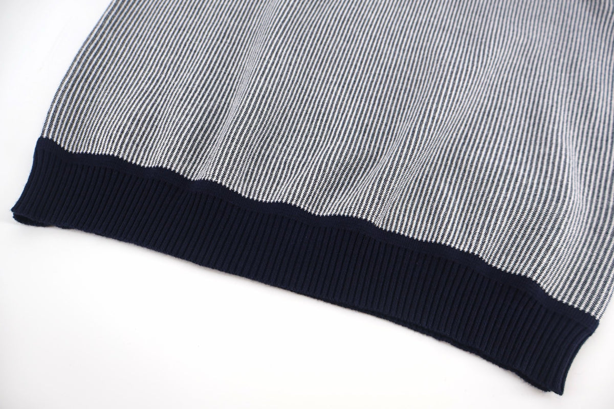 Moncler Leather Logo Cotton Sweater "Navy"