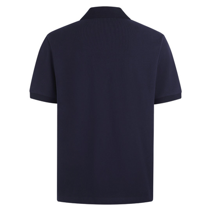 Gucci Cotton Piquet Polo Shirt with Horsebit Embroidery "Navy"