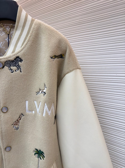 Louis Vuitton x The Darjeeling Limited Embroidered Varsity Blouson "Beige"