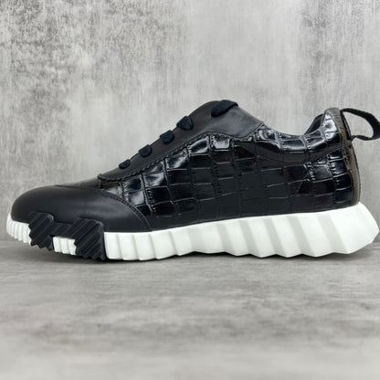 Hermes Bouncing Sneakers "Black Crocodile Pattern"