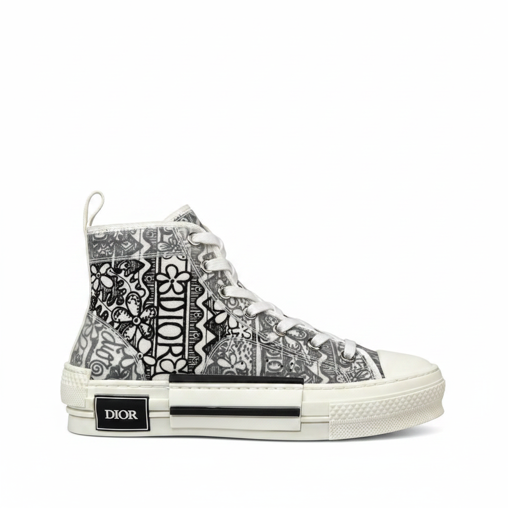 Dior x Shawn B23 High Top "Black-White Embroidery"