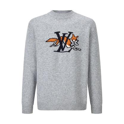 Louis Vuitton Chunky Wool-Cashmere Crewneck "Grey"
