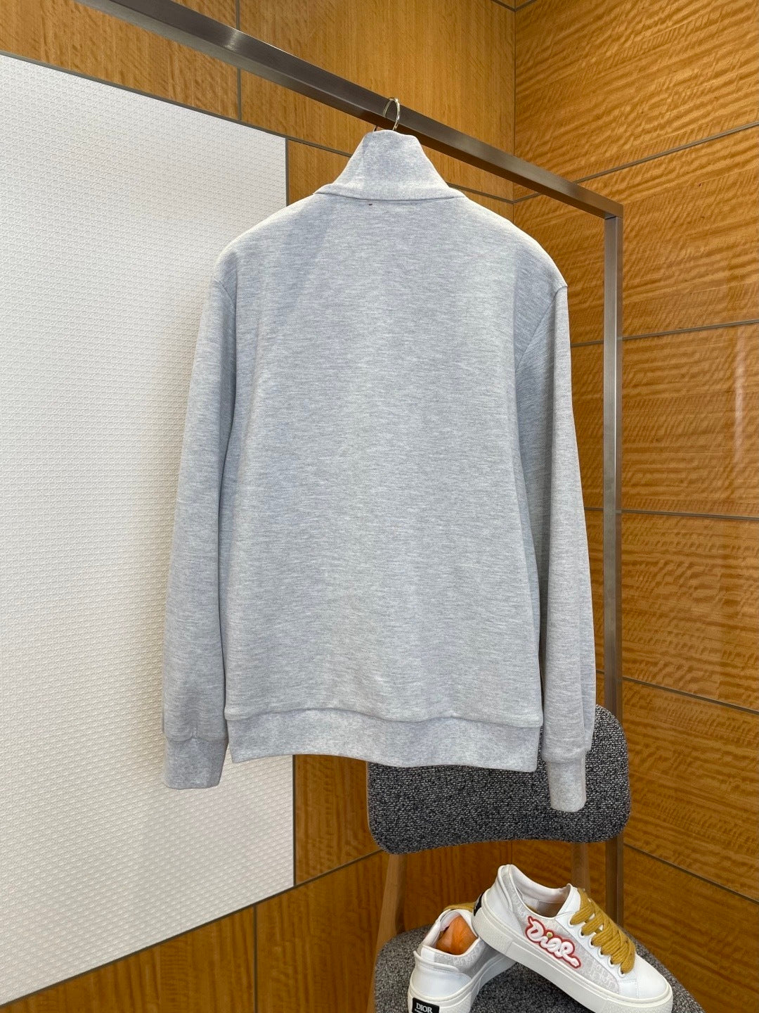 Gucci Cotton Piquet Double Zip Jacket "Grey"
