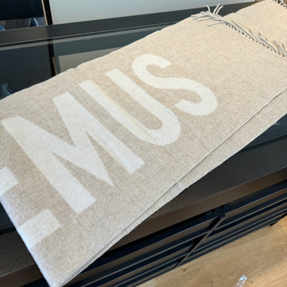 Jacquemus Logo Fringed Scarf "Cream"