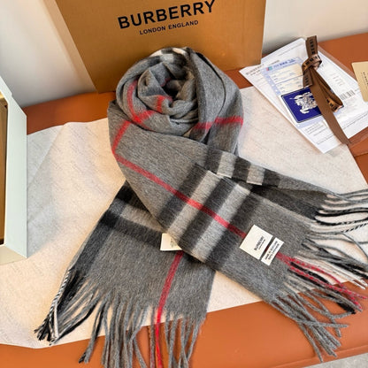 Burberry Cashmere Scarf "Grey-Black"