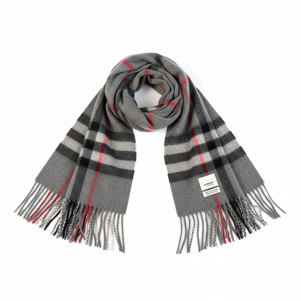 Burberry Cashmere Scarf "Grey-Black"