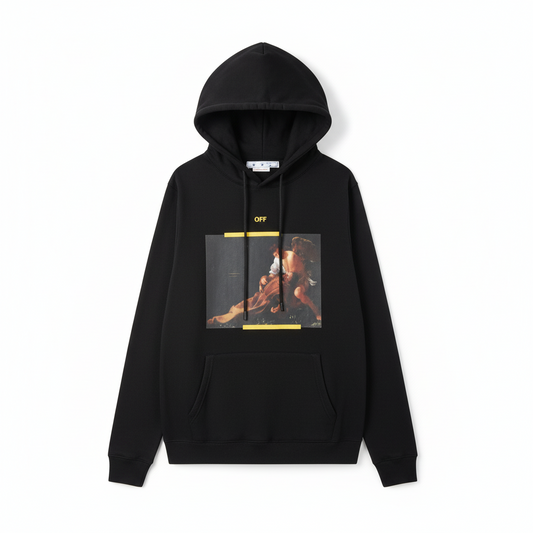 Off-White Arrow Caravaggio St. Fran Hoodie "Black-Yellow"