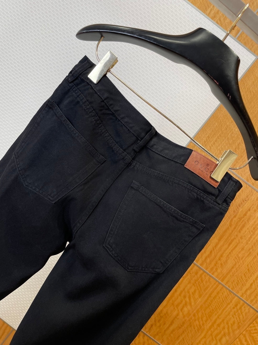 Gucci Cotton Denim Pants with Horsebit Detail