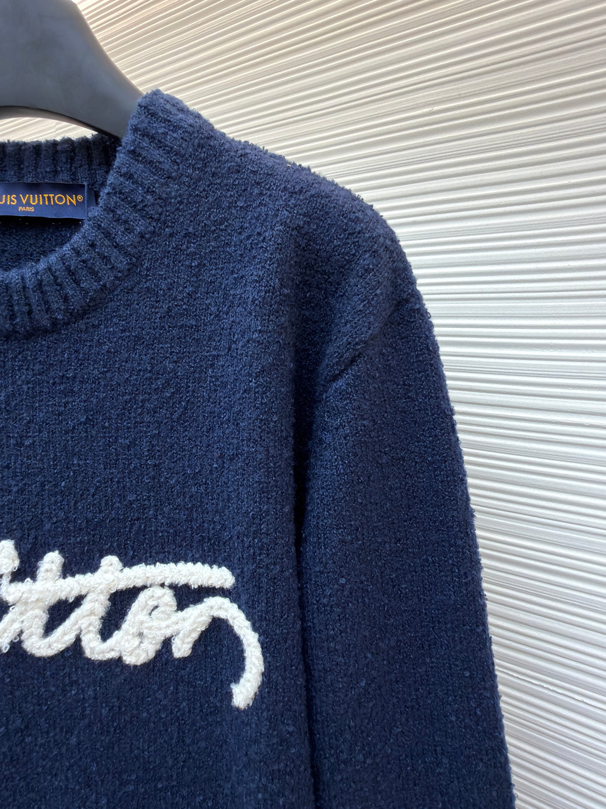 Louis Vuitton Embroidered Signature Long-Sleeved Crewneck "Navy"