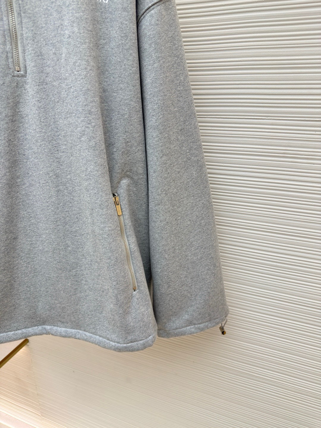 Miu Miu Cotton Fleece Zip-up Sweatshirt "Grey"