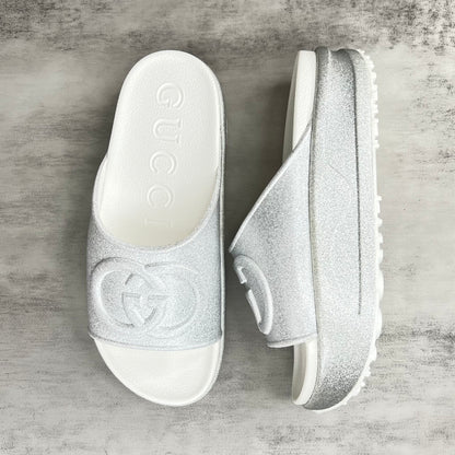 Gucci Slides "White-Silver"
