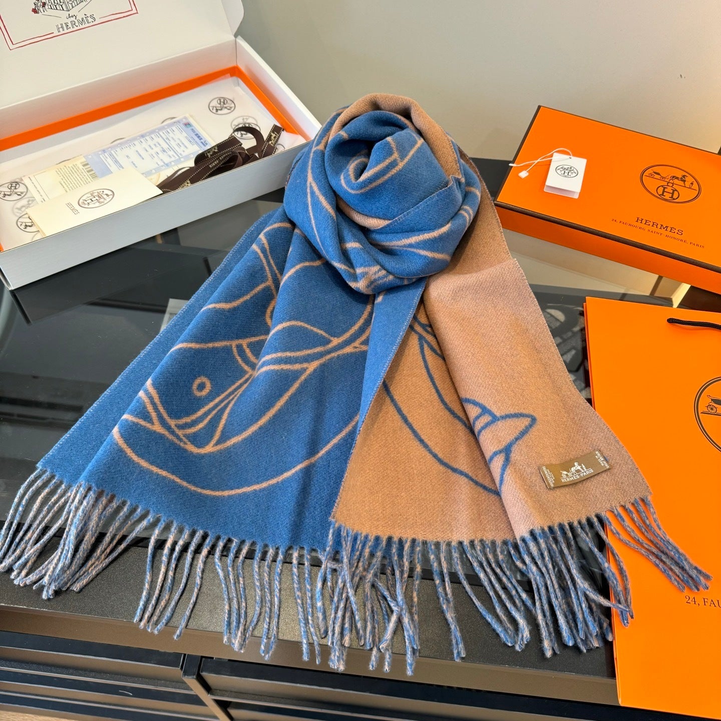 Hermes Scarf "Blue"