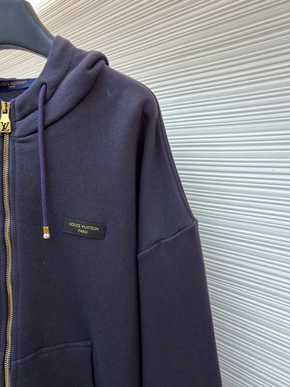 Louis Vuitton Vintage Zipped Hooded Blouson "Purple Indigo"