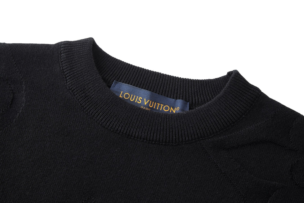 Louis Vuitton Monogram Long-Sleeved Cotton Crewneck "Black"