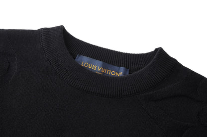 Louis Vuitton Monogram Long-Sleeved Cotton Crewneck "Black"