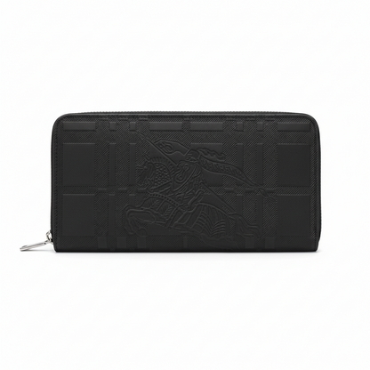 Burberry Long Equestrian Knight Leather Wallet