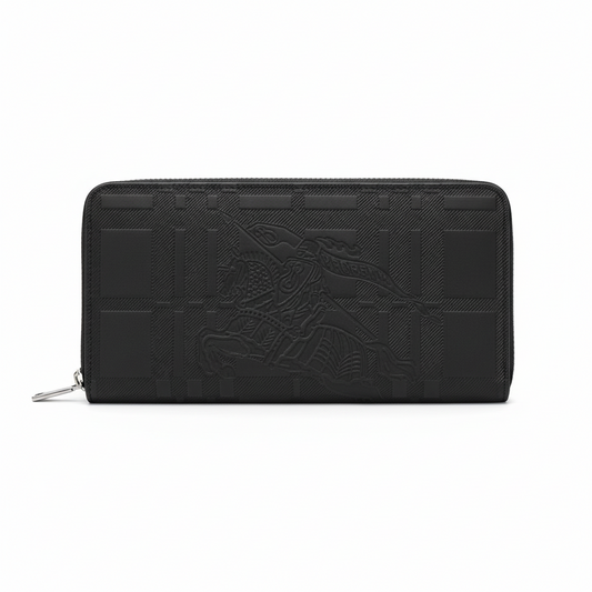 Burberry Long Equestrian Knight Leather Wallet