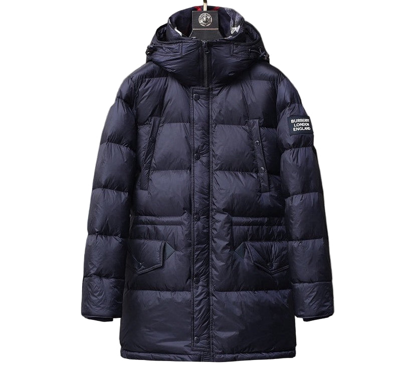 Burberry Lockwood Long Down Jacket "Navy Blue"