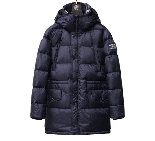 Burberry Lockwood Long Down Jacket "Navy Blue"