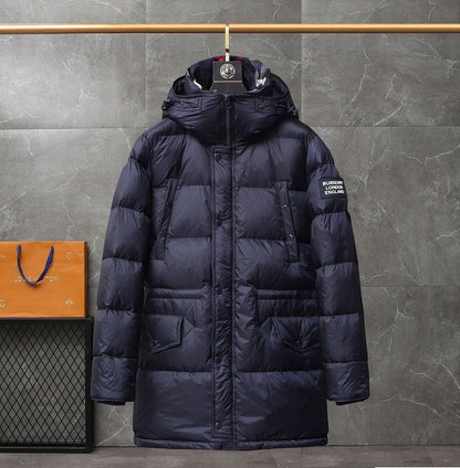 Burberry Lockwood Long Down Jacket "Navy Blue"