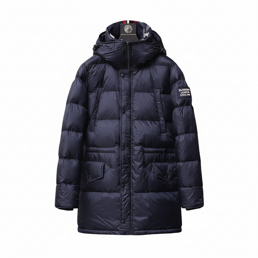 Burberry Lockwood Long Down Jacket "Navy Blue"