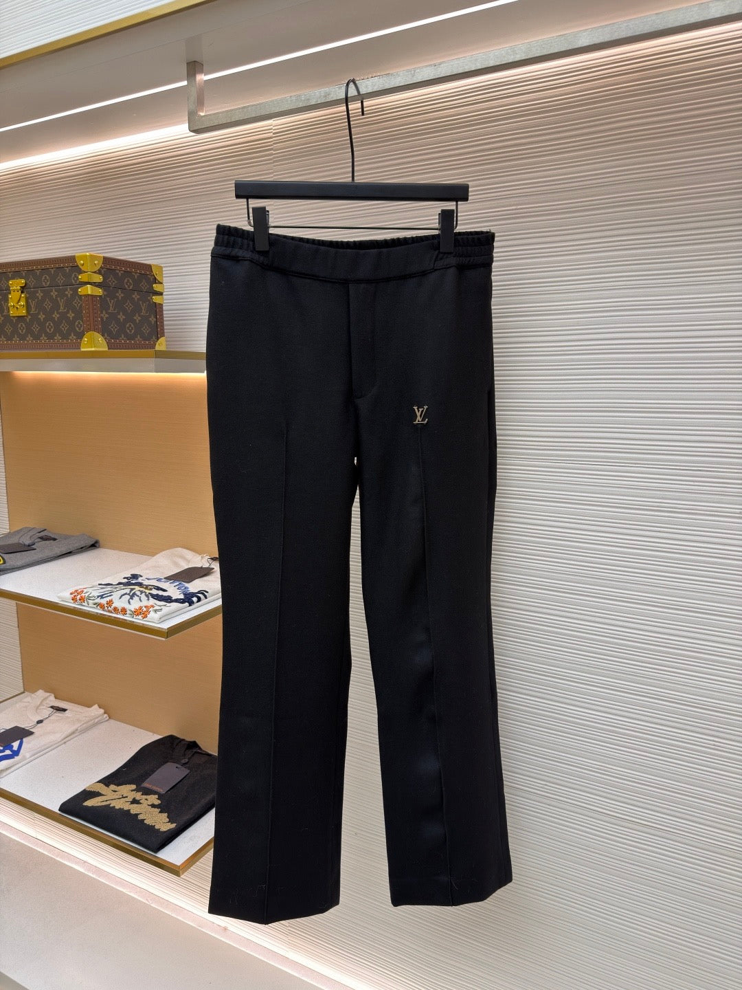 Louis Vuitton Tailored Technical Wool Track Pants "Black"