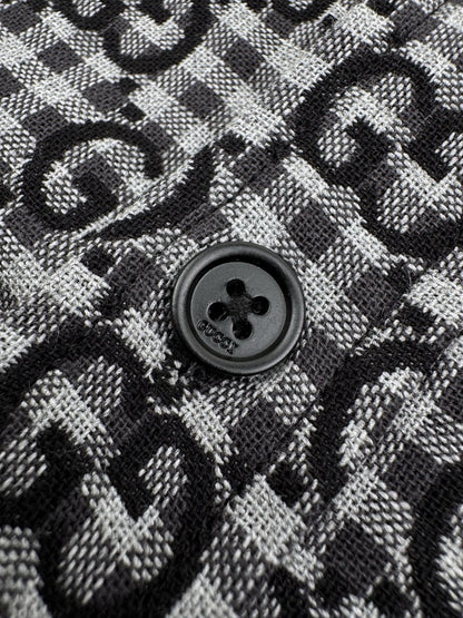 Gucci GG Checked Wool and Cotton Shirt "Grey"