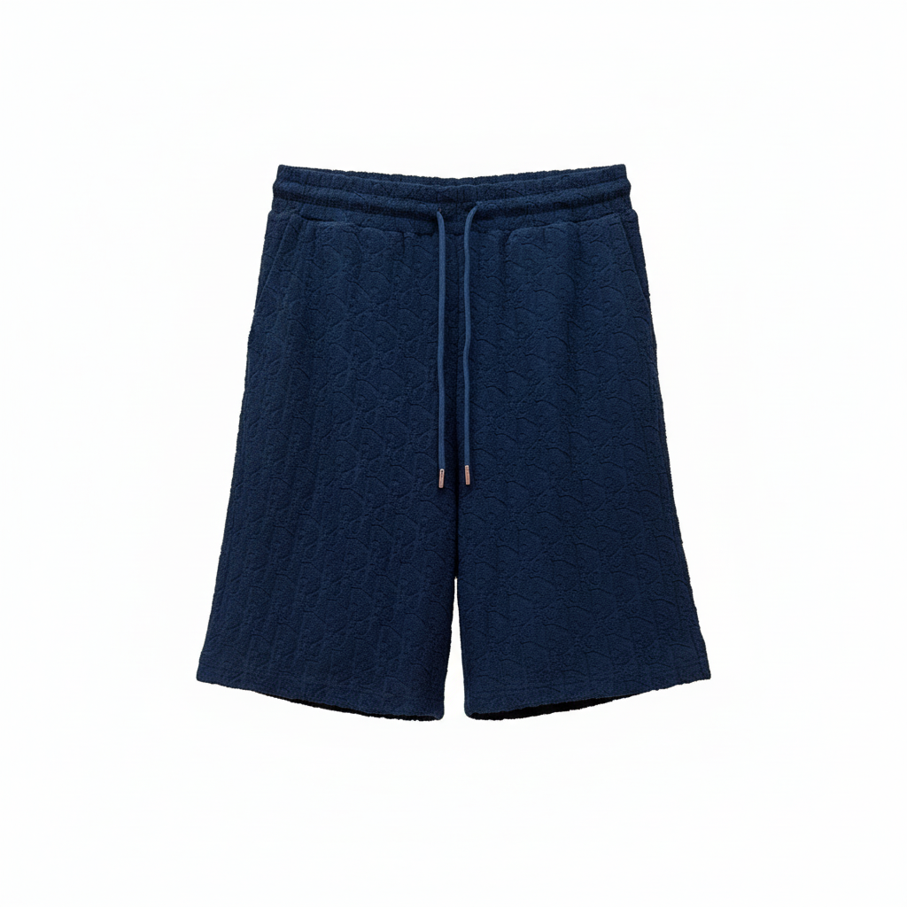 Dior Oblique Shorts "Navy Blue Terry Cotton Jacquard"