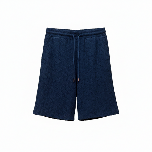 Dior Oblique Shorts "Navy Blue Terry Cotton Jacquard"