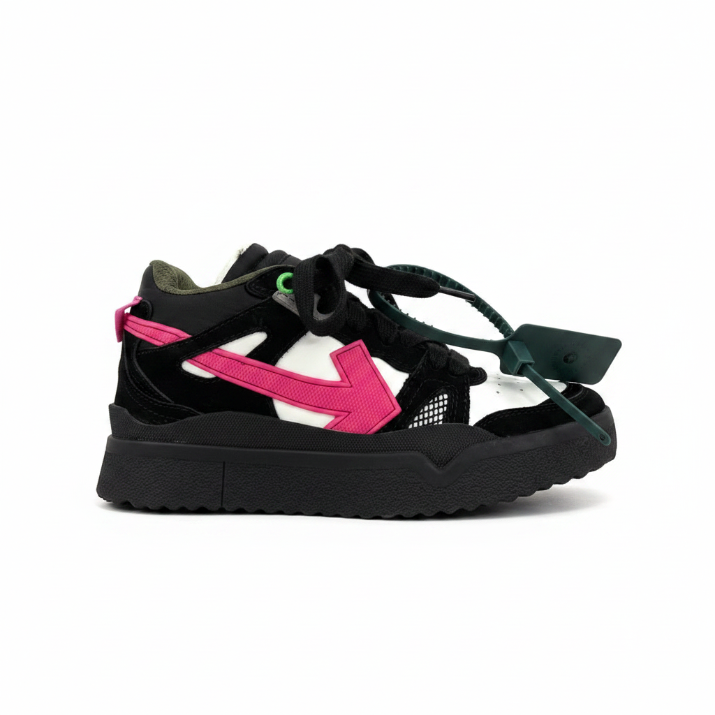 Off-White Sponge Mid "Black-Fuschia"