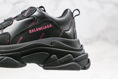 Balenciaga Triple S "Black-Pink All Over Logo"
