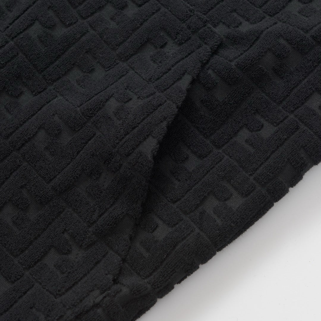 Fendi FF Terry Cotton Zip-Up Hoodie "Black"