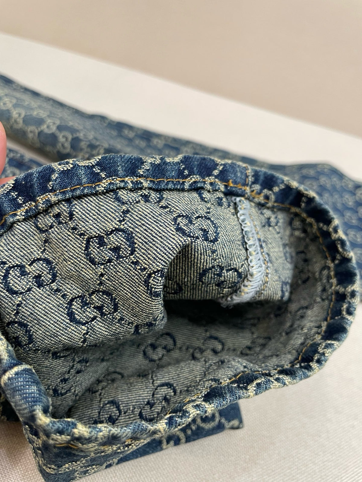 Gucci GG Cotton Denim Jacquard Pants