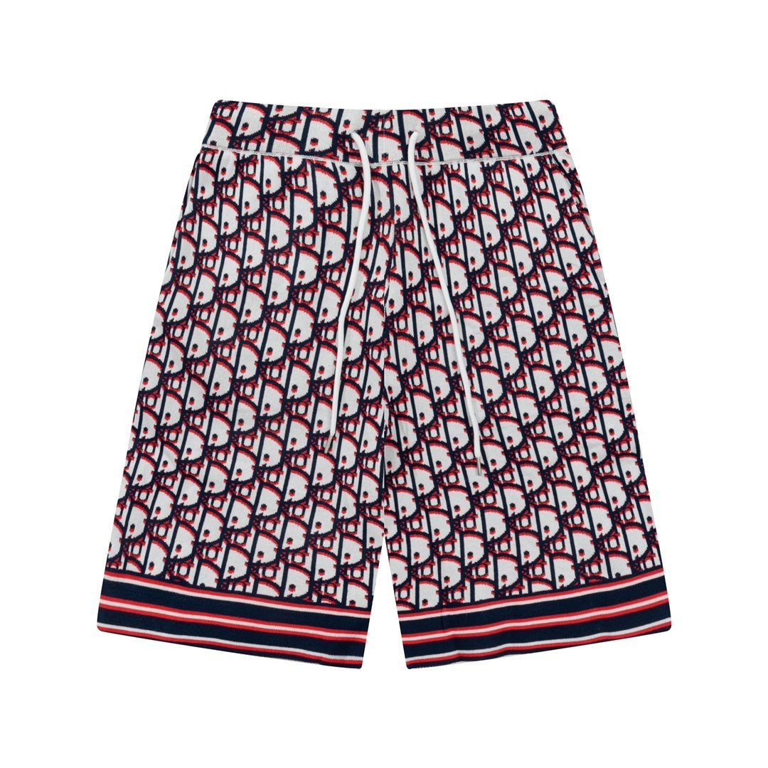 Dior Oblique Twill Shorts "White-Blue-Red"