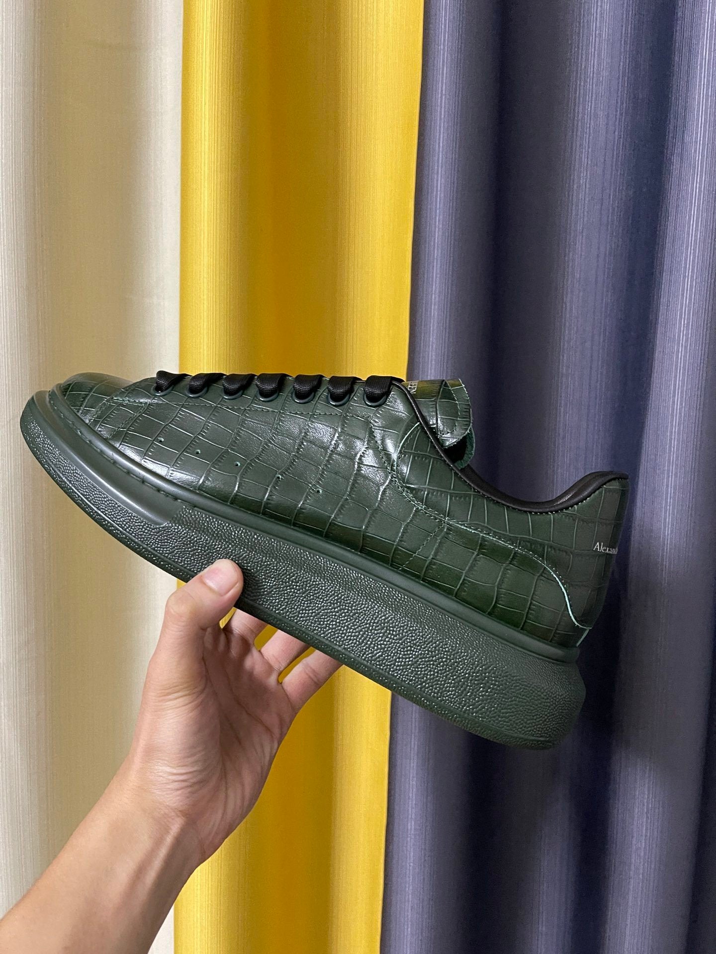 Alexander McQueen Oversized "Deep Green Croc"