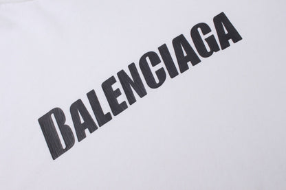 Balenciaga Distressed Caps Boxy Hoodie "White-Black"