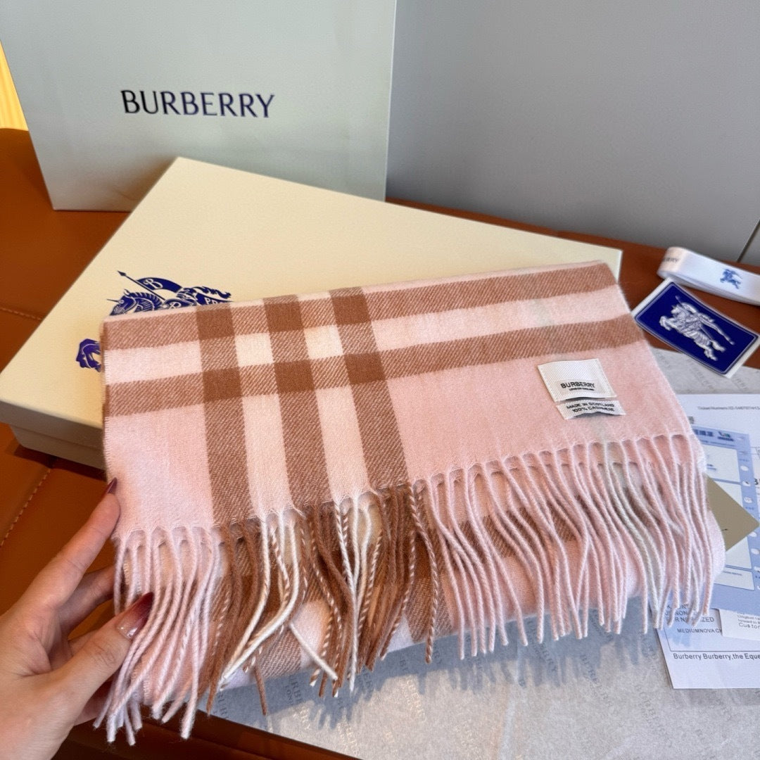 Burberry Cashmere Scarf "Pink-Brown"